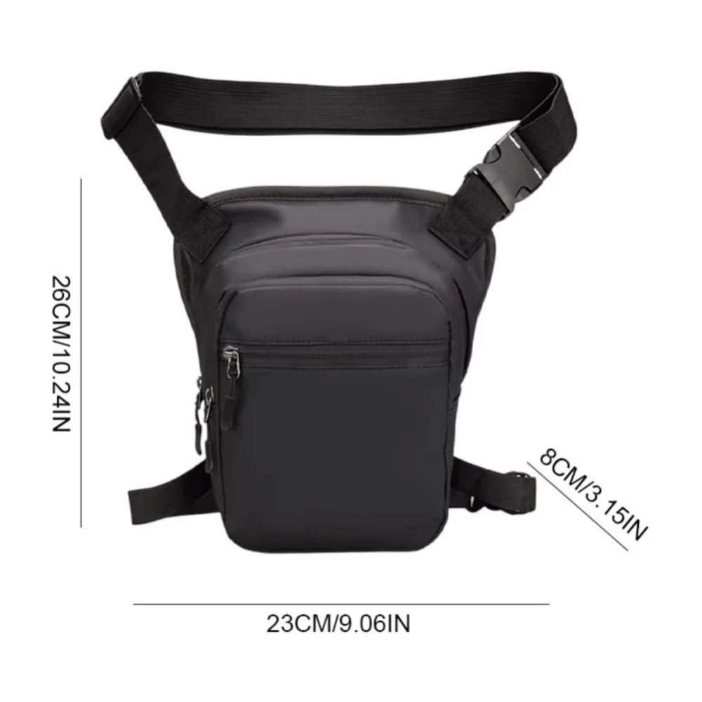 Large Capacity Cycling Drop Leg Bag PU Leather Zipper Multi-Function Fanny Pack Adjustable Breathable Travel Chest Bag Cycling