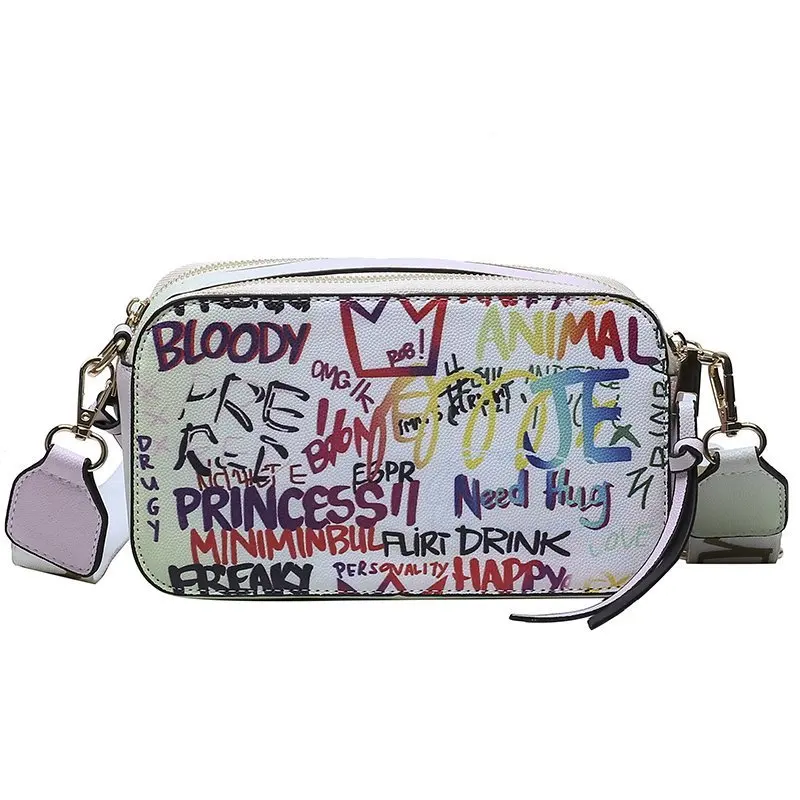 2025 Graffiti Camera Bag for Women, Korean Fashion Crossbody with Wide Strap, Instagram Viral Purse Сукні Для Вечірок