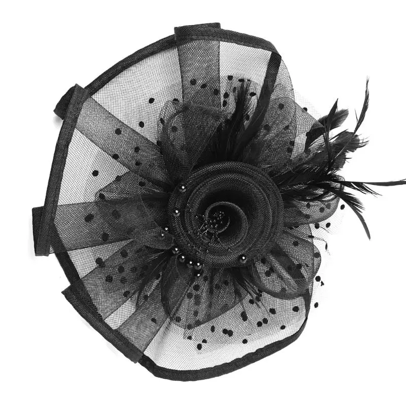 

P9FE Beautiful Feathered Fascinator Hat Headwear for Bridal and Fashion Stage Show