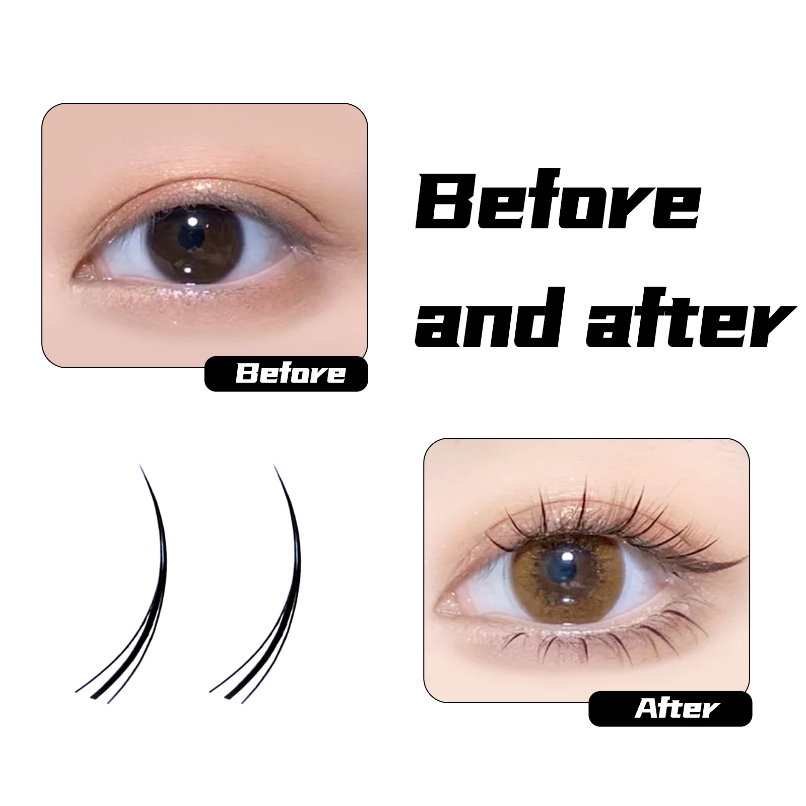 A-Typ M-Form gepfropfte Wimpern natürliche einzelne Wimpern Cluster Spikes Lash Wispy vorgefertigte Make-up-Wimpern