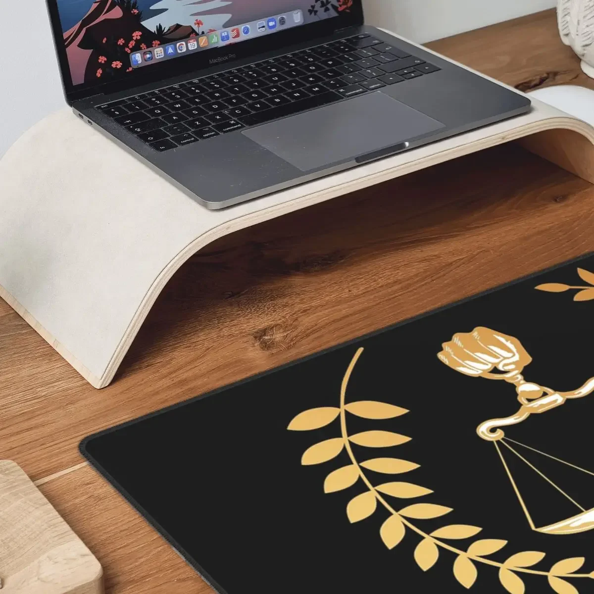 Gold Scales Of Justice Law Logo Lawyer Legal Party Large Mouse Pad Computer Keyboard Mouse Mat Gamer PC Laptop Desk Mat