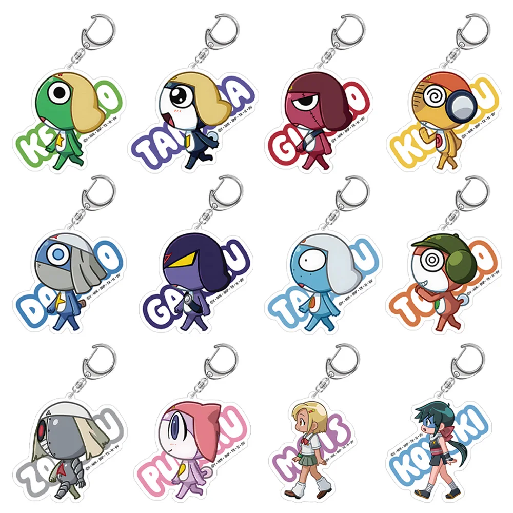 Anime keroro Koyuki Saburo Angol Mois Tamama Giroro Kululu Dororo Shin Keroro Fuyuki Natsumi name new Chibi Acrylic keychain Toy