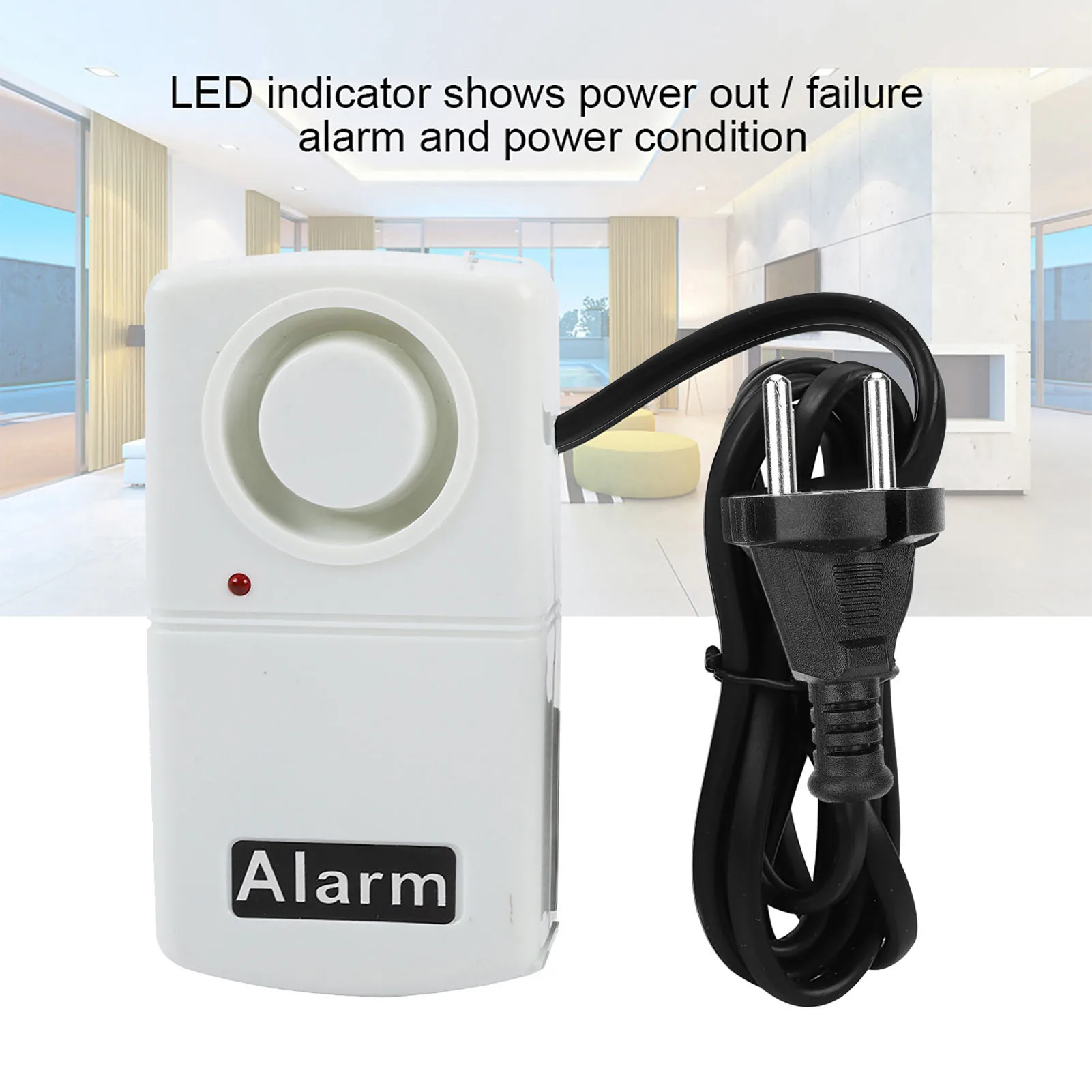 Power Failure Alarm LED Indicator Smart 120db Automatic Power Cut Failure Outage Alarm Warning Siren Power Warning Alarm