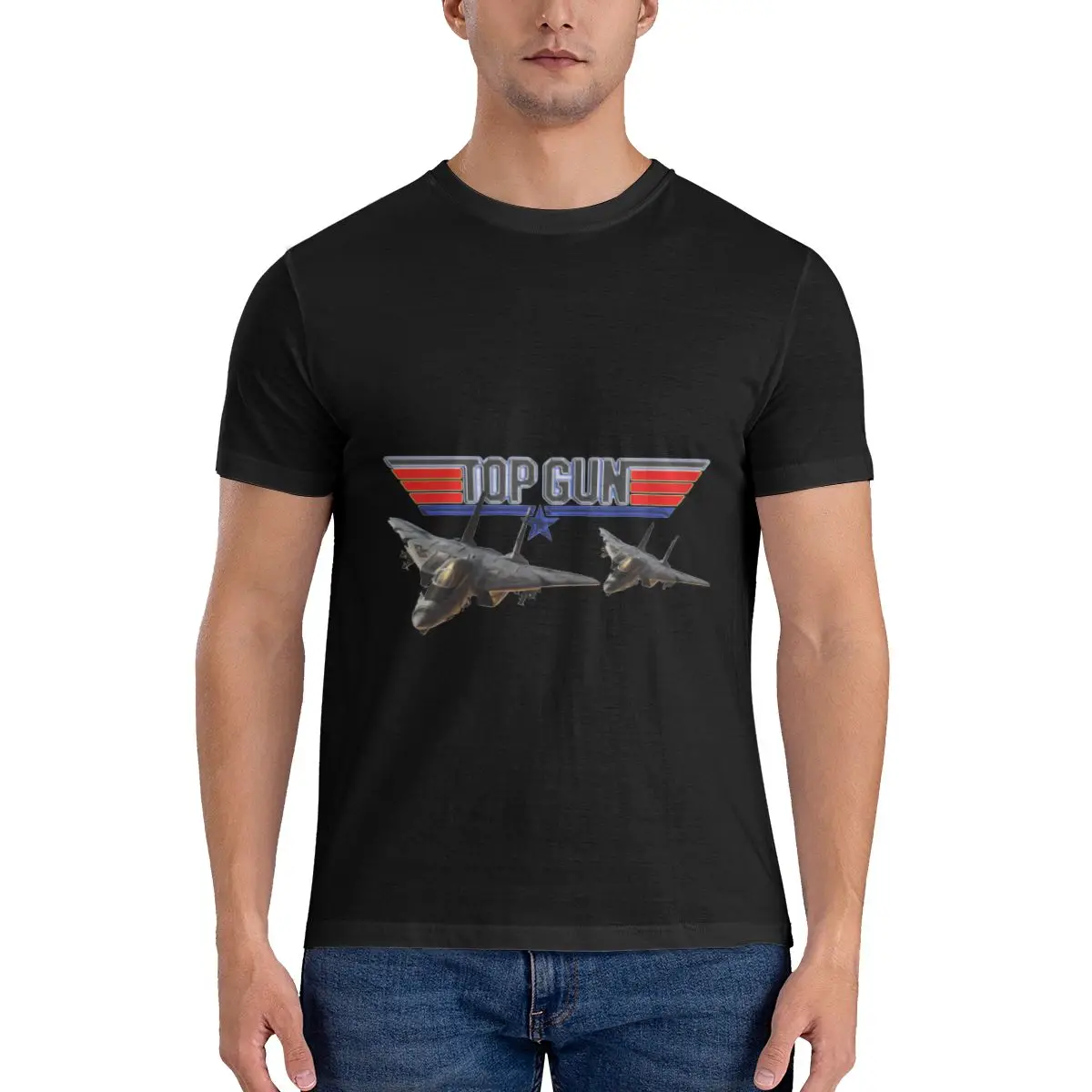 

Maverick Film Top Gun Men's Basic Short Sleeve T-Shirt Funny Print T Shirt