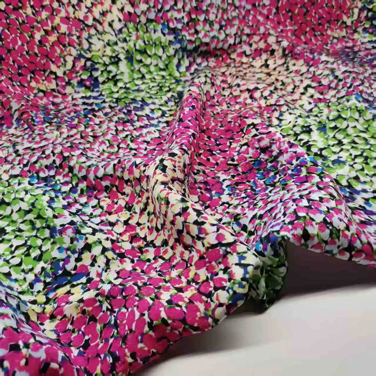 Crêpe De Chine en soie Pure, tissu Floral 100% Soie imprimé, matériel doux pour écharpe De robe De 12mm