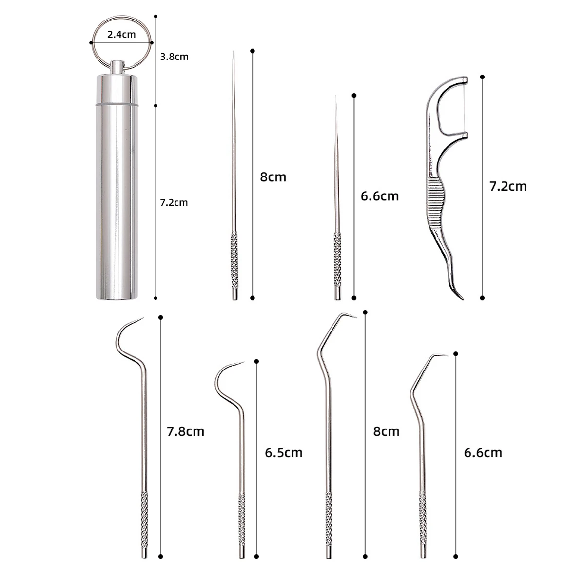 3/4/5/7PCS Aluminum Toothpick Set Portable Oral Cleaning Tools Tooth Flossing Artifact Outdoor Picnic Camp Reusable Toothpick image 5