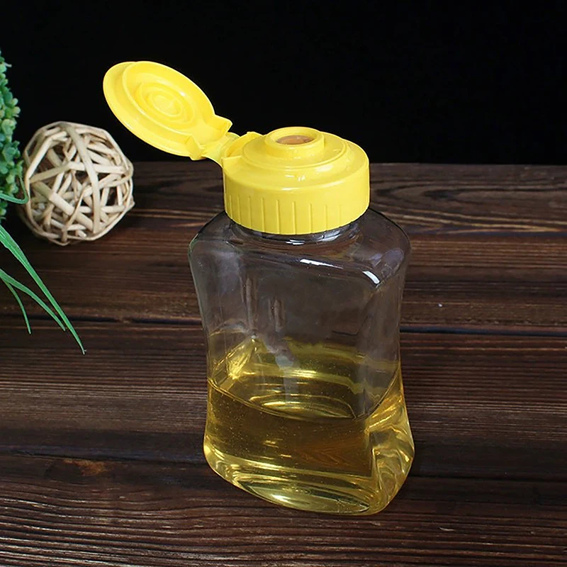 Plastic Honey Squeeze Bottle Condiment/Ketchup Dispensers Flip Cap Refillable Syrup Jars Leakproof Containers Squeezable Bottles