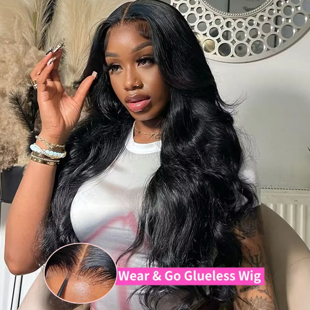 

Wear And Go Объемная волна Парик из человеческих волос Melt Skins Бесклеевой парик Bye Bye Knots Предварительно вырезанный парик с кружевной застежкой 7x5 Волосы объемной волны для женщин