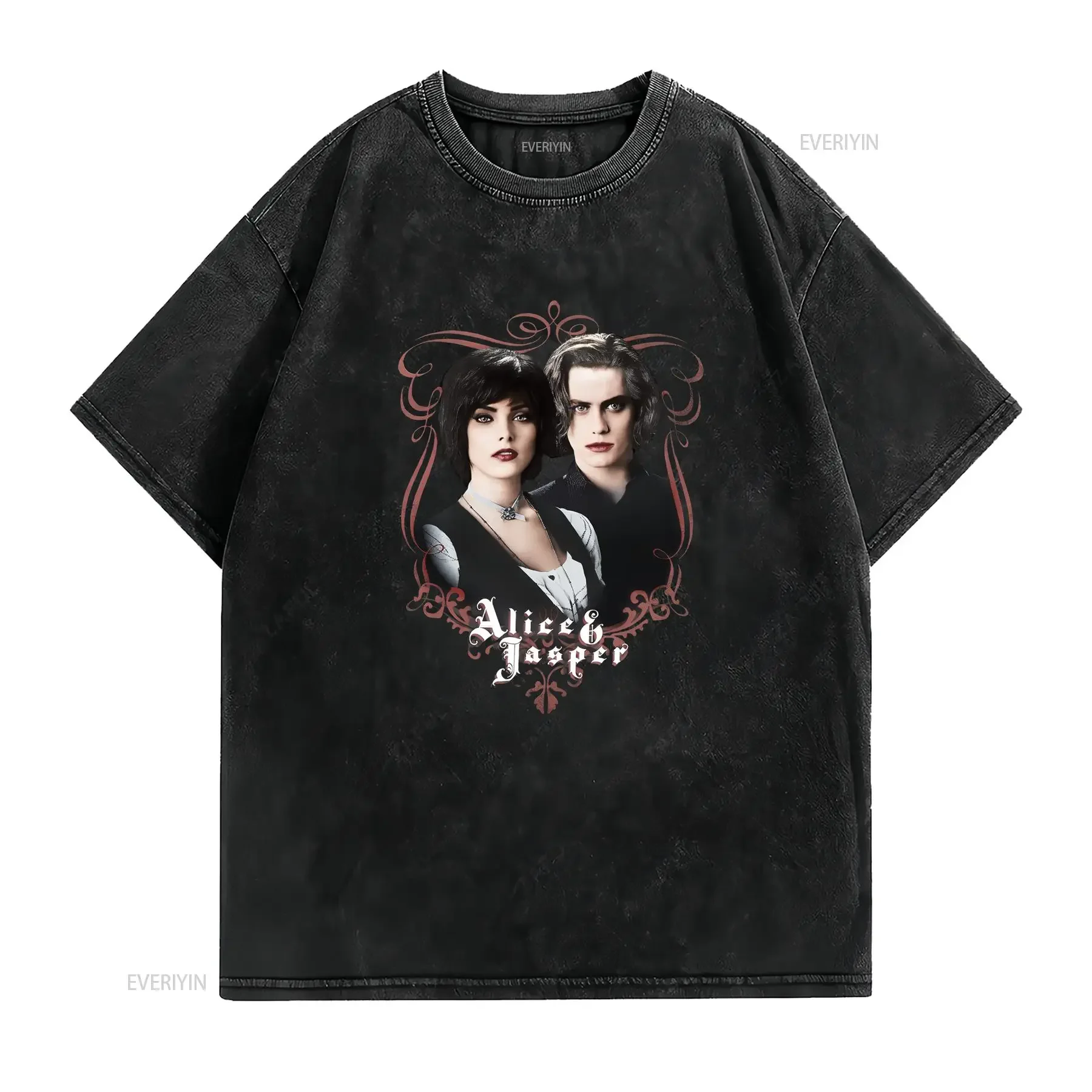 Men's Large Twilight Alice Jasper Rare T shirt Black Movie Film Saga Eclipse vintage Washed Top For Everyday Wear homme fashion