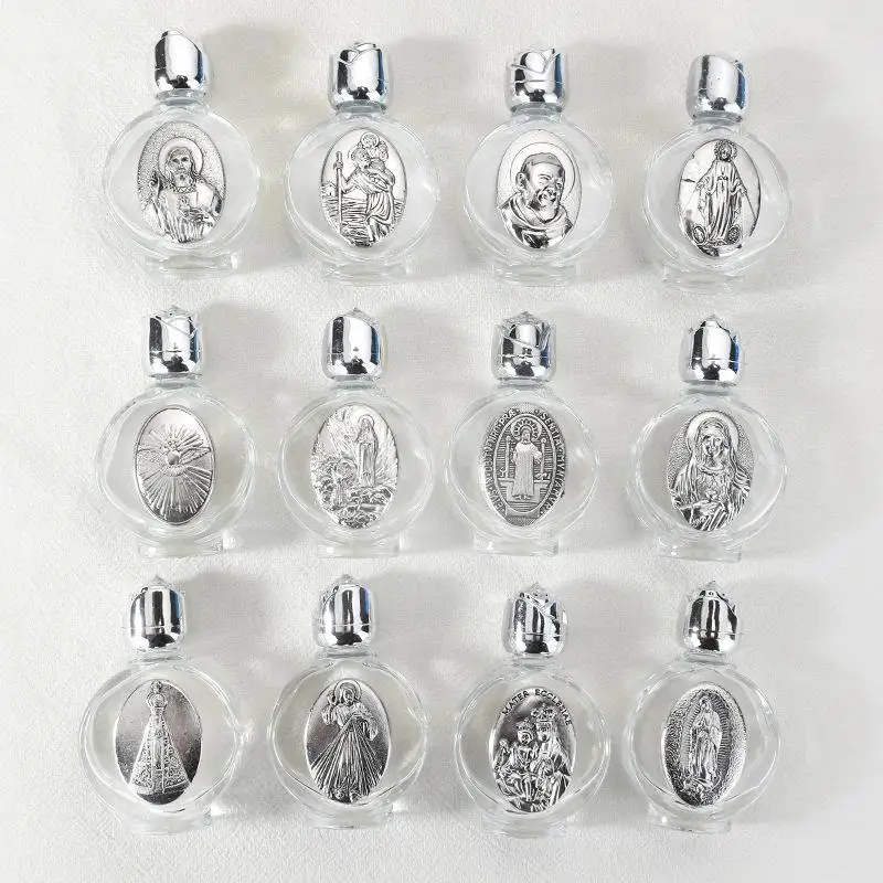 Empty Holy Water Jesus Bottle Religious Bottle Christian Baptism Supplies Refillable Portable Cosmetic Packaging Empty Bottle