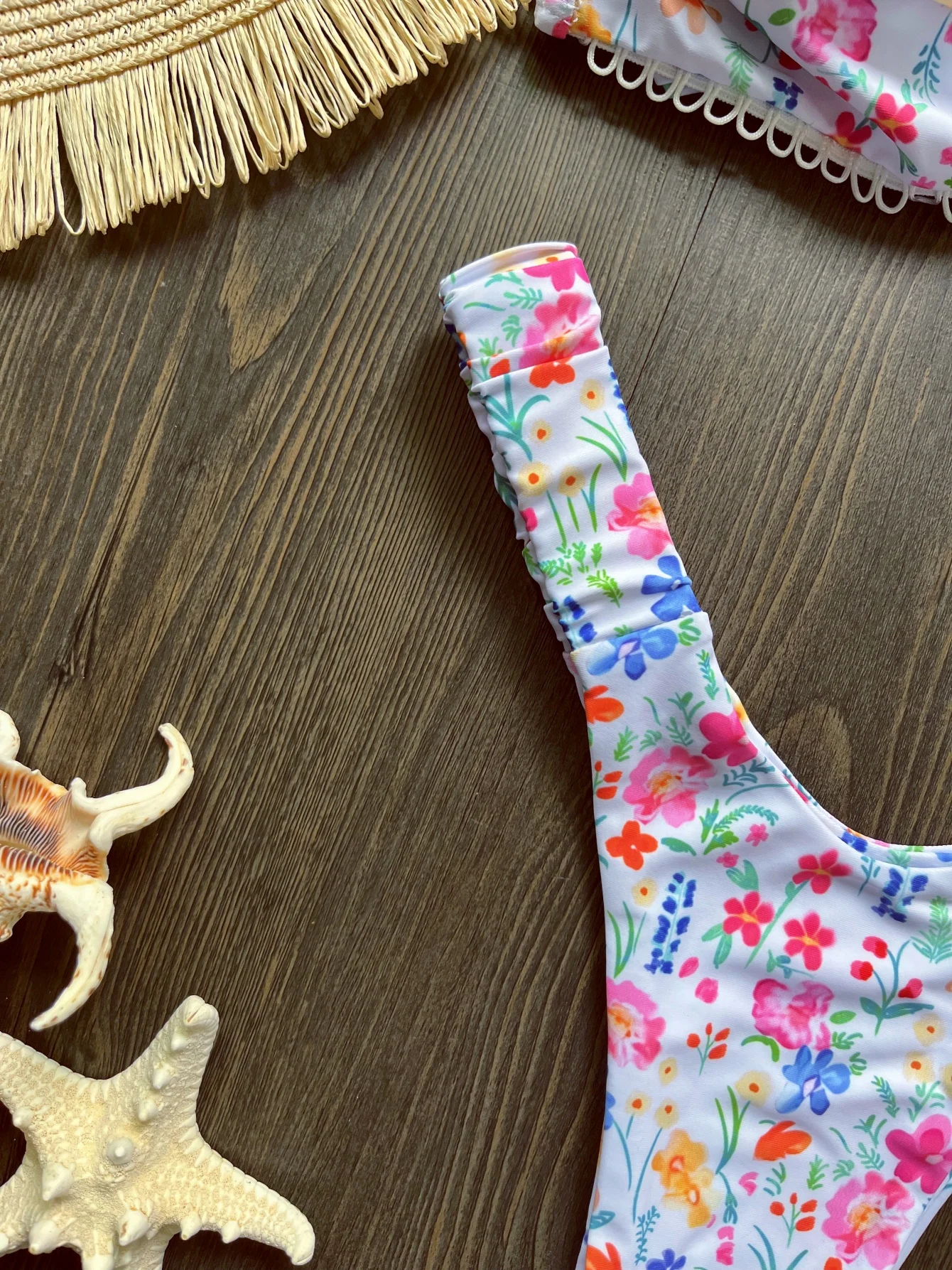 New Floral Bandeau High Leg Cut Thong Bikini Female Swimsuit Women Swimwear Two-pieces Bikini set Bather Bathing Suit Swim - Image 5