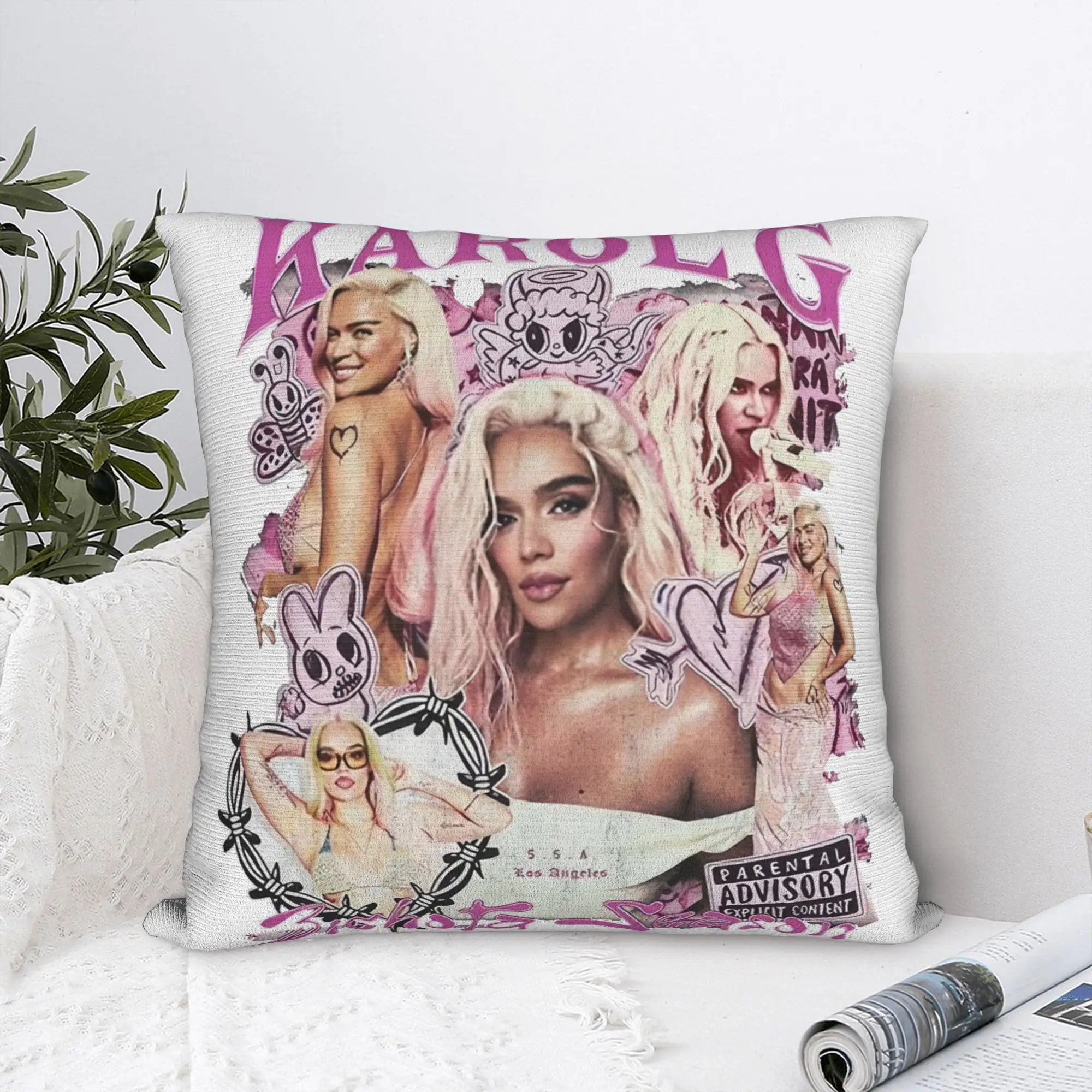 Bichota Season Karol G Pillowcase Printing Polyester Cushion Cover Decor  Throw Pillow Case Cover Seater Square 45*45cm