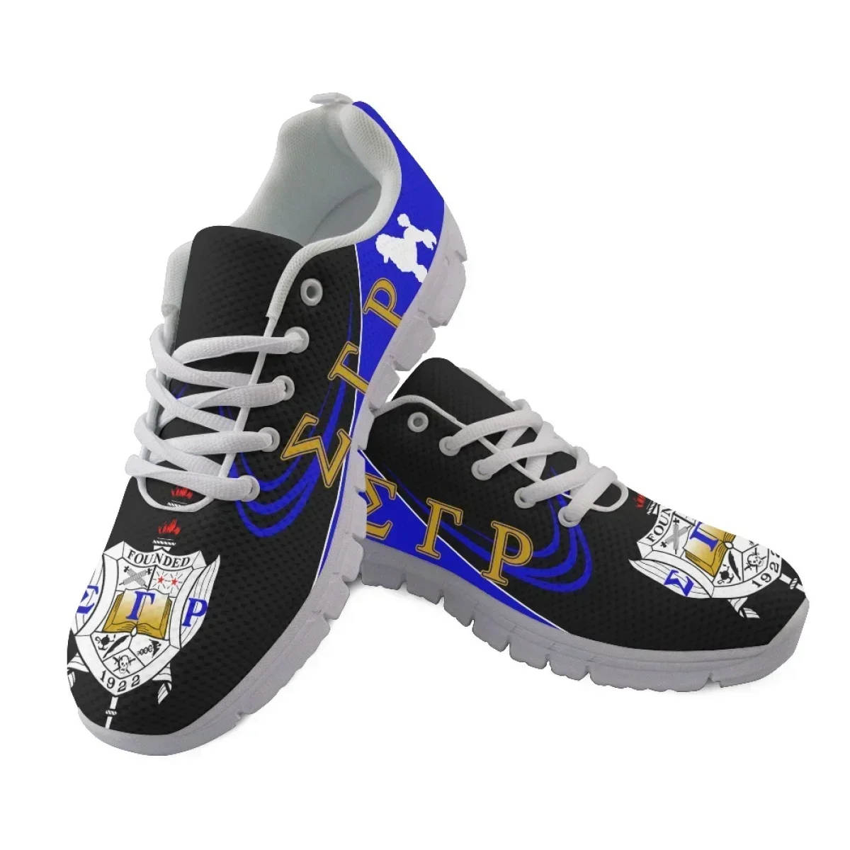 Custom Made Dirty Resistant Casual Sneakers Sigma Gamma Rho Poddles Print Breathable Lace-up Flats for Women Men Tenis Feminino