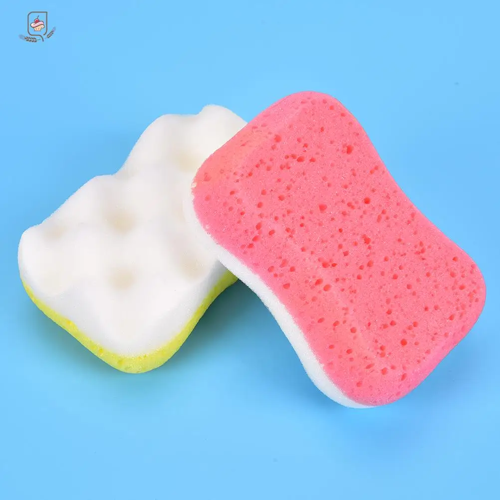 1Pc 14x8x6cm Bath Sponge Massage Multi Shower Exfoliating Body Cleaning Scrubber Cleaning