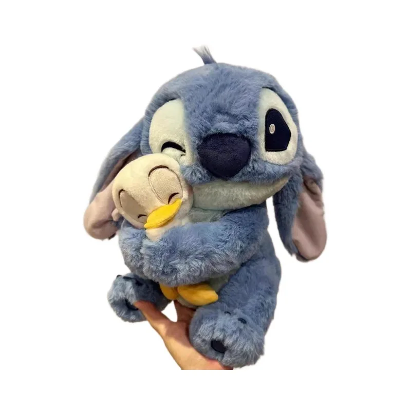 Boneca de pelúcia Stitch Disney infantil, peluche Lilo e pato, decoração kawaii, brinde de Natal e