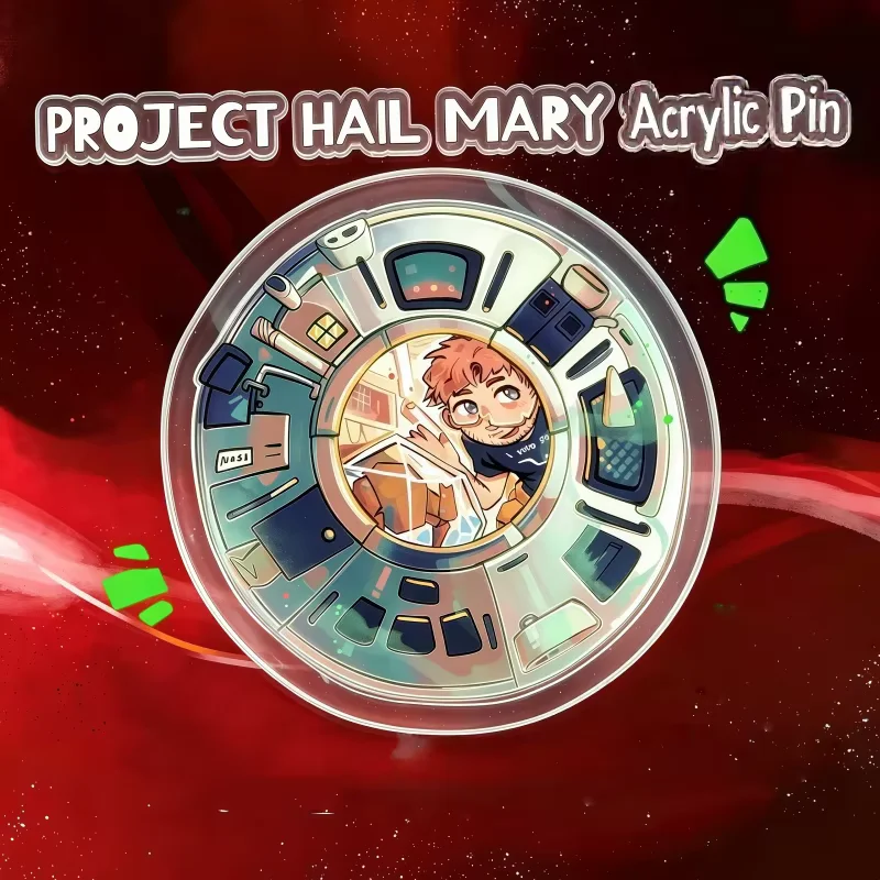 Project Hail Mary Acrylic Pin Grace Rocky Cartoon Lapel Badge Custom Book Character Cosplay Accessory Fans Collection Gift
