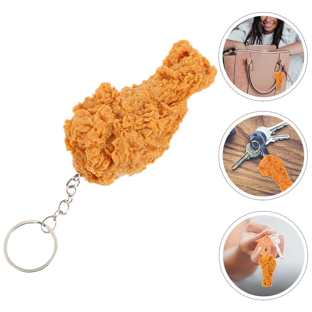 Chicken Leg Pendant Simulation Food Keychain Decorative Keychains Bag Imitation Hanging Model