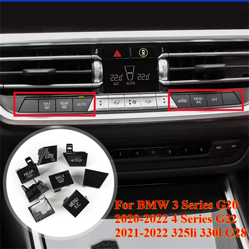 

8PCS For BMW 3 Series G20 2020-2022 4 Series G22 2021-2022 325li 330l G28 Glossy Black AC Control Panel Air Vent Switch Button