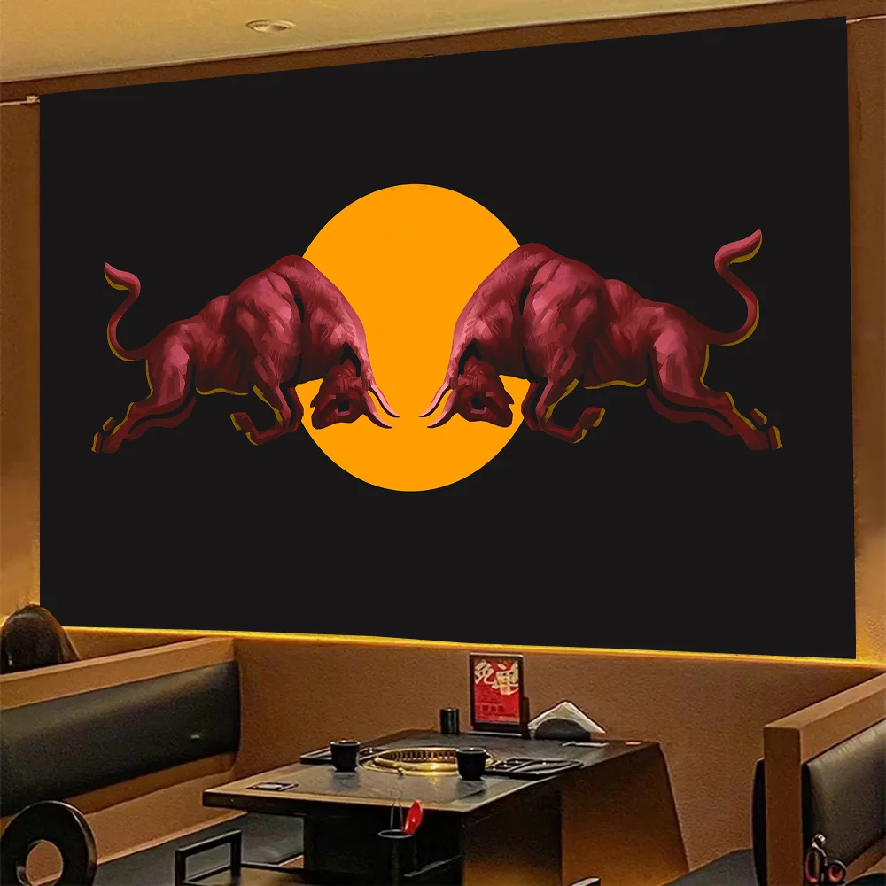 Fondo de fotografía de toro rojo, fondo de fotografía para fiesta de cumpleaños de niños, pancarta de bebé de dibujos animados