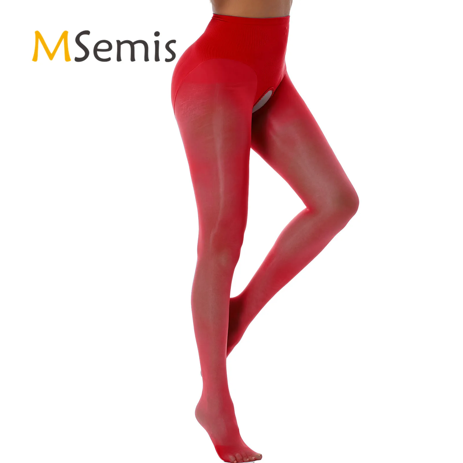 

Женские глянцевые прозрачные колготки, колготки без выреза, нижнее белье, Чулки с открытой промежностью, нижнее белье, лоскутные Трусики с высокой талией