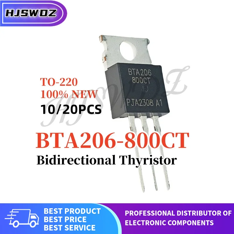 10/20Pcs 100% New BTA206-800CT BTA206800CT BTA206 800CT Bidirectional thyristor TO-220