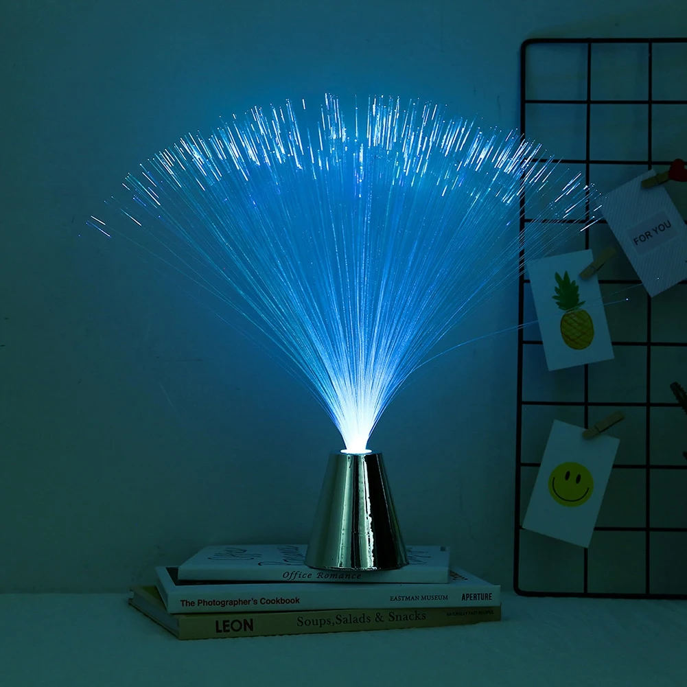 Plastic Colorful Changing Color Fiber Optic Fountain LED Night Light Star Sky Festivals Lamp for Home Decoration