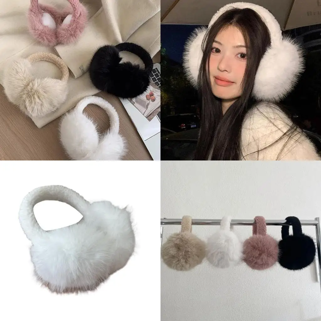 72XE Foldable Ear Protective Ear Warmers Fashion Furry Ear Muffs Outdoor Sport Gear