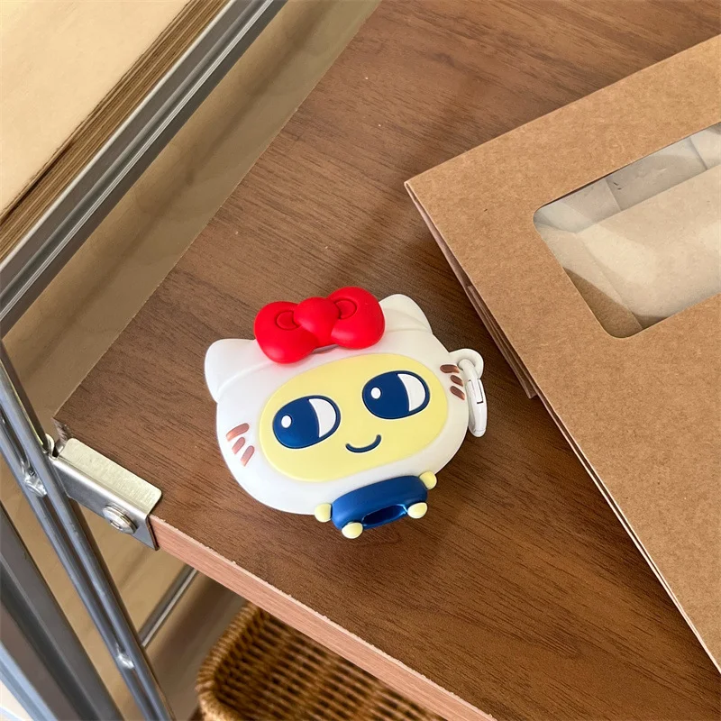 لطيف الكرتون Tamagotchi Mamiji Airpods 4/3 سيليكون سماعة شل أبل سماعة لاسلكية تعمل بالبلوتوث غطاء متوافق مع Airpods حالة #6
