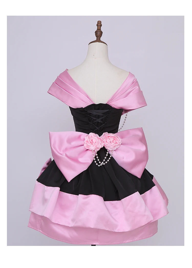 Elegante süße Prinzessin Lolita Abendkleid Off-Schulter 3D Blume Perlen Kette große Schleife Geburtstagsfeier Lolita kurzes Kleid Frauen