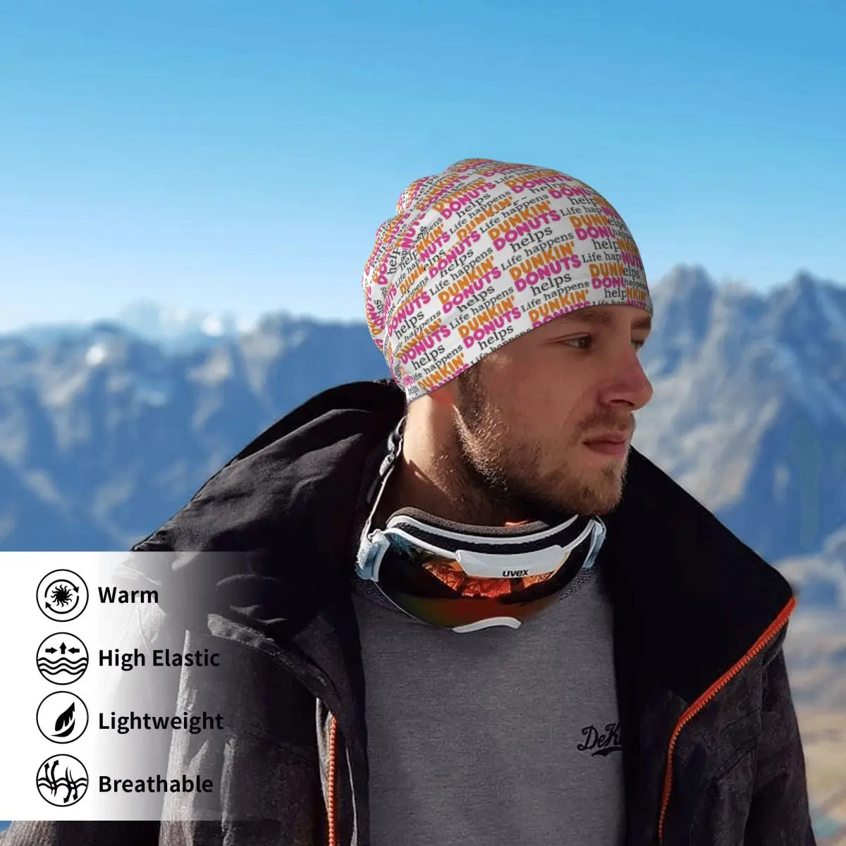 Life Happens... Dunkin Donuts Helps Bandana Neck Gaiter Printed Wrap Mask Scarf Cycling Headband Unisex Adult All Season view 4
