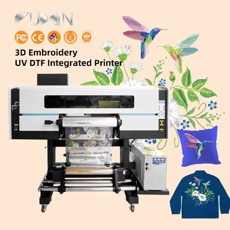 【Especializado】Impresora Textil UV DTF 3D de 600 mm con Nueva Tecnología 2025, Efecto Bordado, Impresora UV DTF de 3 Cabezales