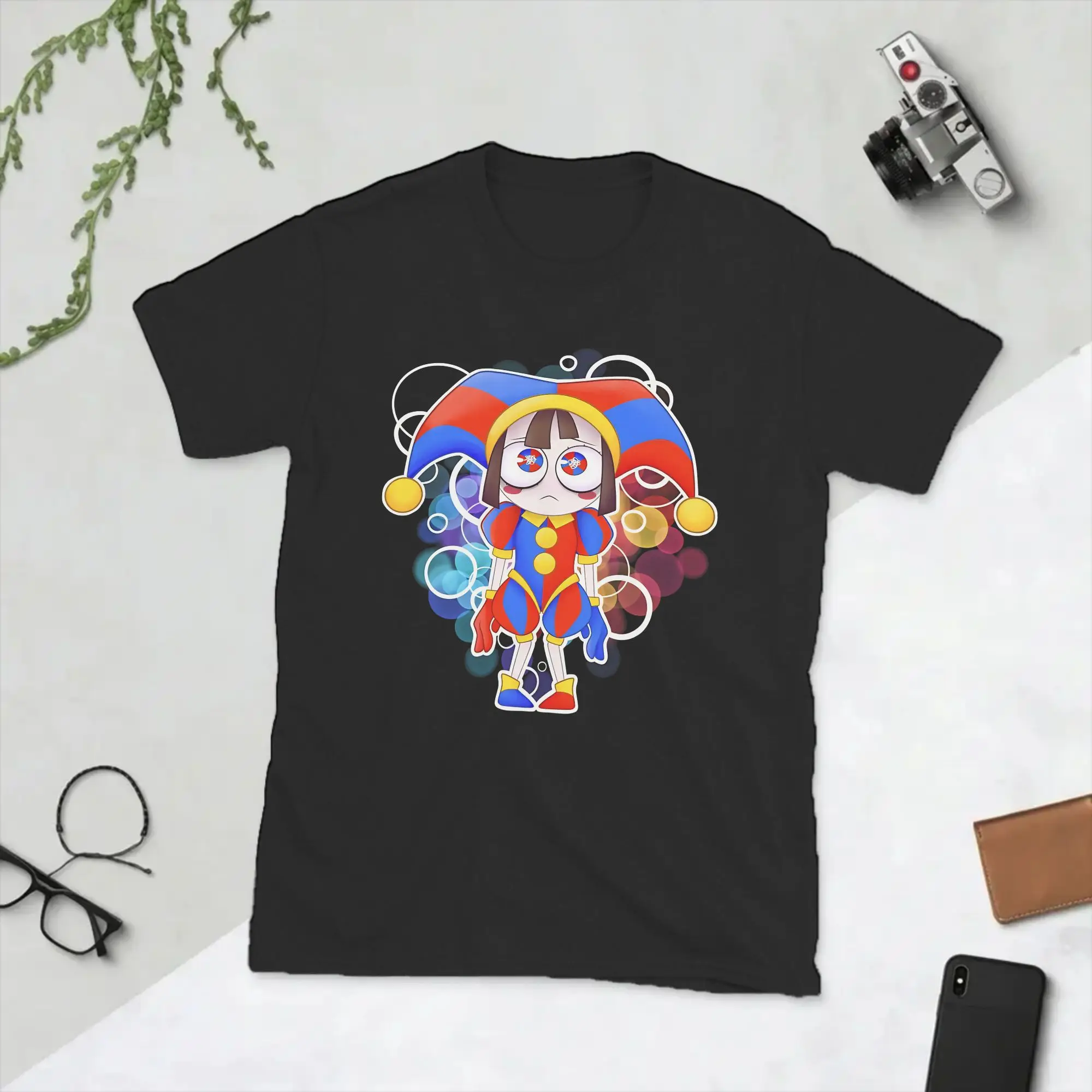 Pomni Cartoon Digitals Circus T Shirts Men Pure Cotton Fashion T-Shirt Round Collar  Tees Short Sleeve Tops Summer