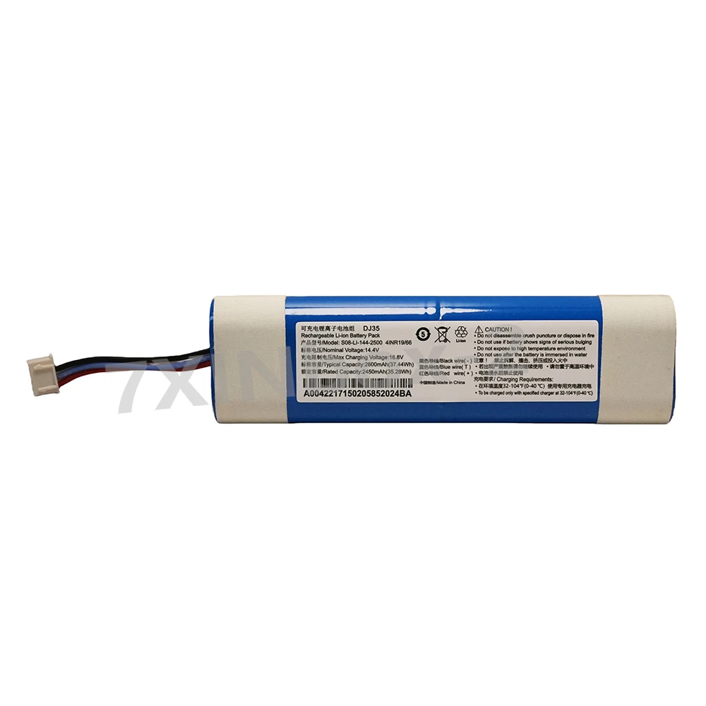 DJ35 S08-LI-144-2500 16.8V 37.44Wh 2600mAh Battery For ECOVACS Deebot DJ36 DK35 DK36 DN55 DK520 DN520 Sweeper battery 3 Line