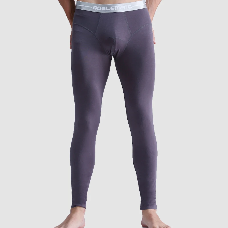 Men\'s Autumn Trousers Single Piece Thin Tight Underpants Youth Linen Trousers Warm Trousers Slim Autumn and Winter Leggings Cott