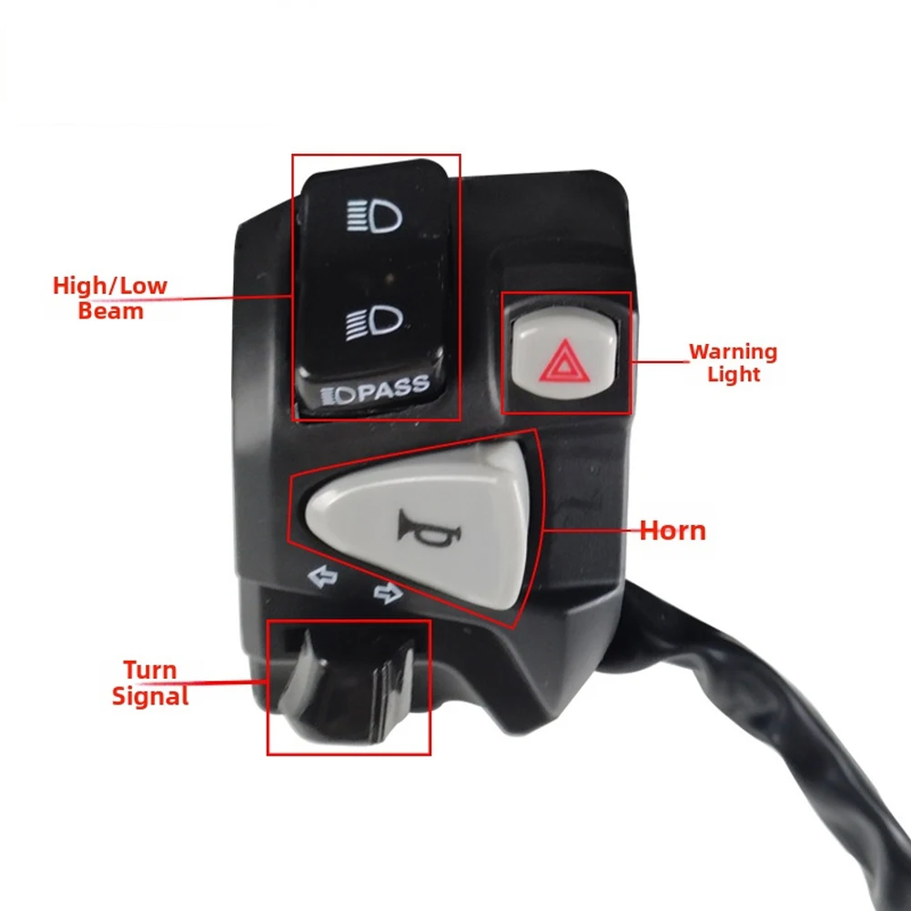 Left Handlebar Switch with Turn Signal Flasher and High Low Beam Controls for Motorcycle Fitment with For Click150 Standard