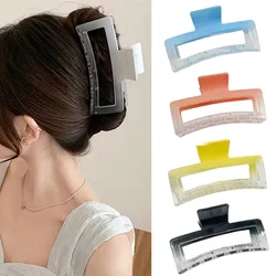 Gradient Oversized Hair Claw Crab Hair Clips Women Extra-large Hollow Square Grab Bath Clip Ponytail Clip Hair Claw Accessories