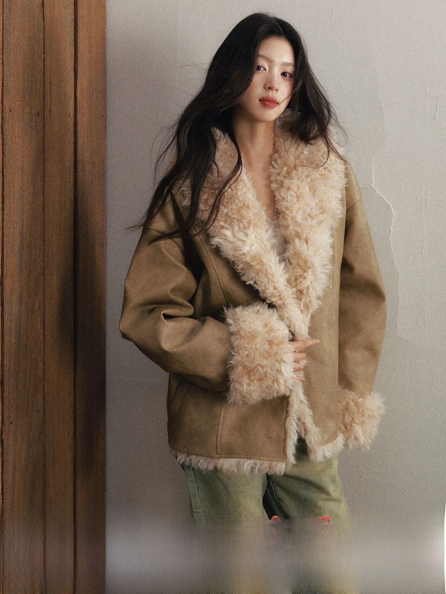 

P STUDIO женское блондинка Browni из искусственной кожи джет Thiened свободного покроя длинное пальто на молнии све на зиму