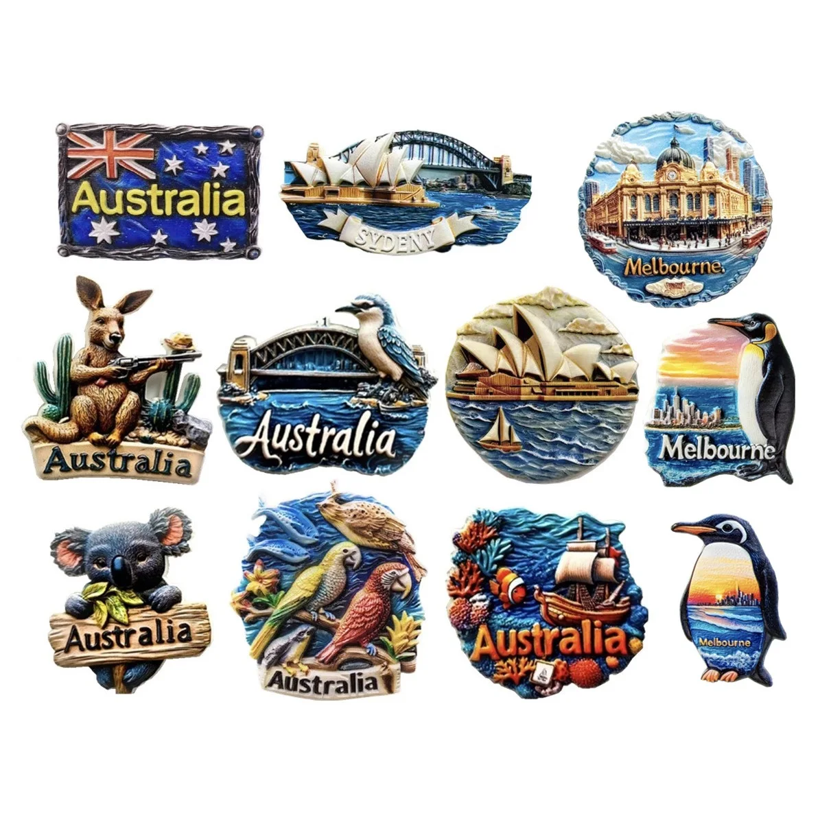 Oceania Australia Sydeny Melbourne Resin 3D Fridge Magnets Tourism Souvenir Refrigerator Handicraft Gift Decoration Articles