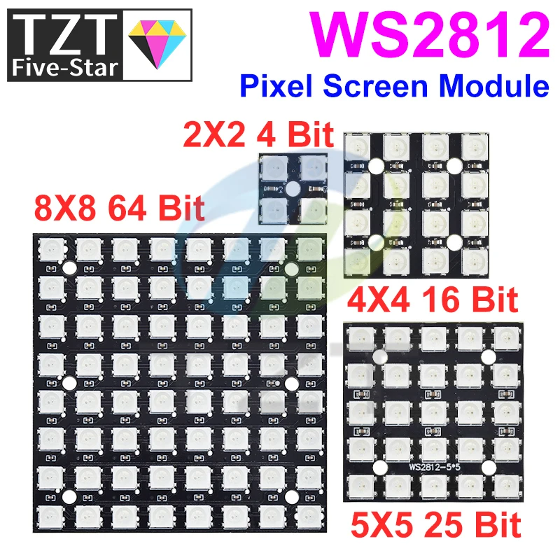 NEW WS2812 LED 5050 RGB 8x8 LED Matrix for Arduino Brand WS2812B 8*8 4 16 25 64-Bit Full Color 5050 RGB LED Lamp Panel Light