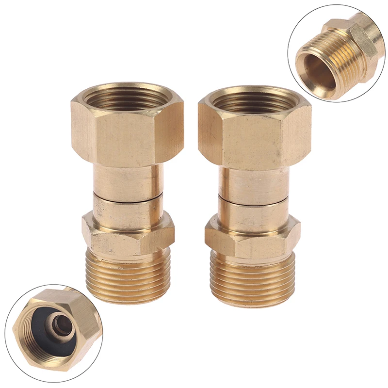 

Brass High Pressure Washer Swivel Joint Connector Hose Fitting M22 14mm 15mm Thread 360 Degree Rotation Hose Sprayer Connector