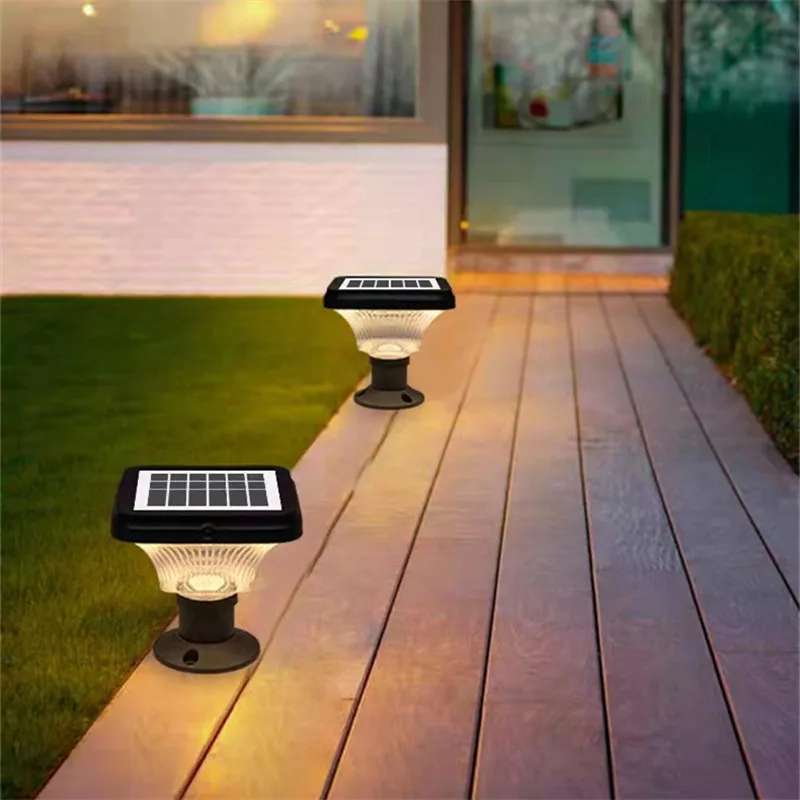 SOFEINA Outdoor Solar Post Lamp Modern Creative LED Courtyard Waterproof Column Light for Garden Balcony Villa Porch Decor