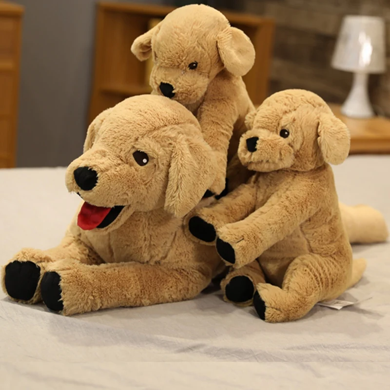 Simulação do mesmo peso golden retriever cão bonito labrador brinquedo de pelúcia do bebê brinquedos calmantes assistido sono boneca brinquedo do miúdo