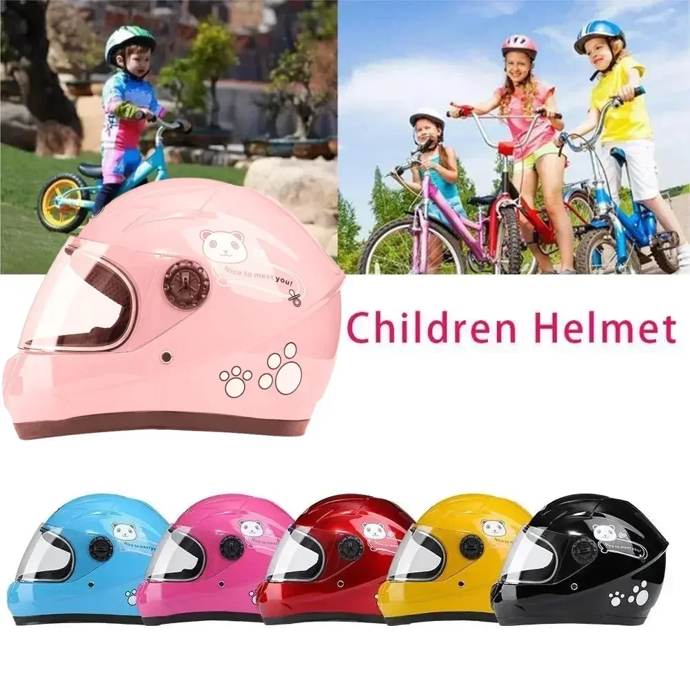 New Cute Cartoon Children Helmet Four Seasons Full Face Safety Protection Kid Outdoor Sports Riding Bicycle Motorcycle Helmets