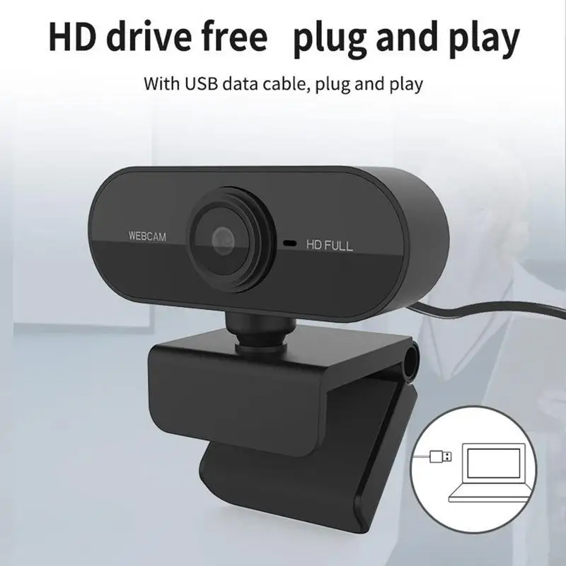 Web Camera For Laptop 360 Adjustable USB Webcam 720P Computer Camera With Microphone Privacy Protection Driver Free Video Camera