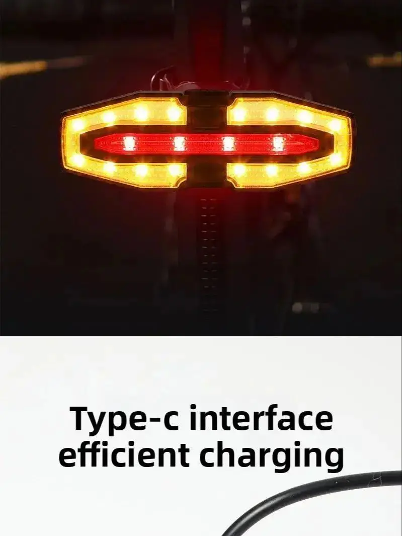 AliExpress NONE Wireless bicycle steering remote control warning tail light with horn, high volume prompt sound, USB charging night riding turn