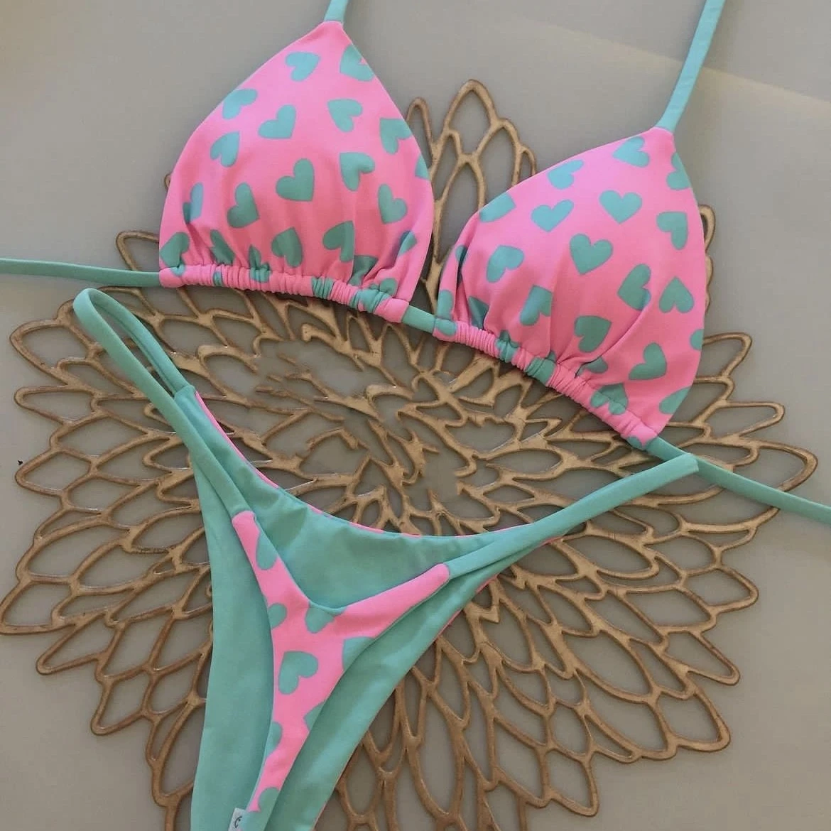 Sexy Leopard Print Bandage Bikini Set Triangle Swimsuit Push Up Swimsuit Beach Tie Bikini Set Summer Beach Outfit Thong Swimsuit