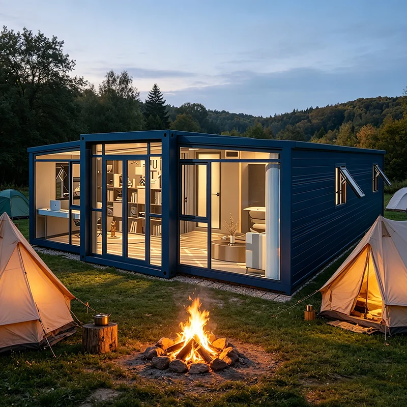 40ft Expandable Foldable Prefab Container House Mobile Gym Room Insulated Windproof Modular Cabin For Outdoor Fitness Business