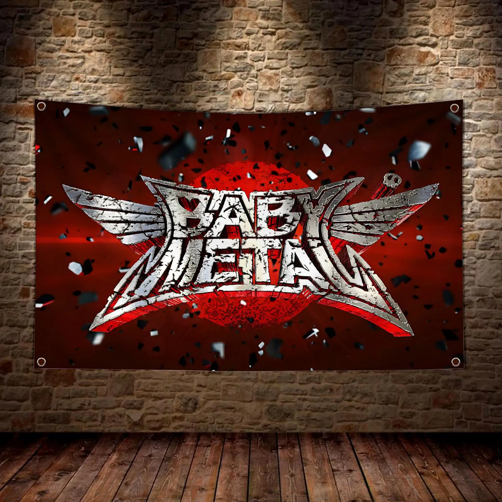 Heavy Metal Band B-Babymetal Flags Decorative Tapestry Wall Banner Hanging for Bedroom Dorm Room Living Room Home Decor Art Gift