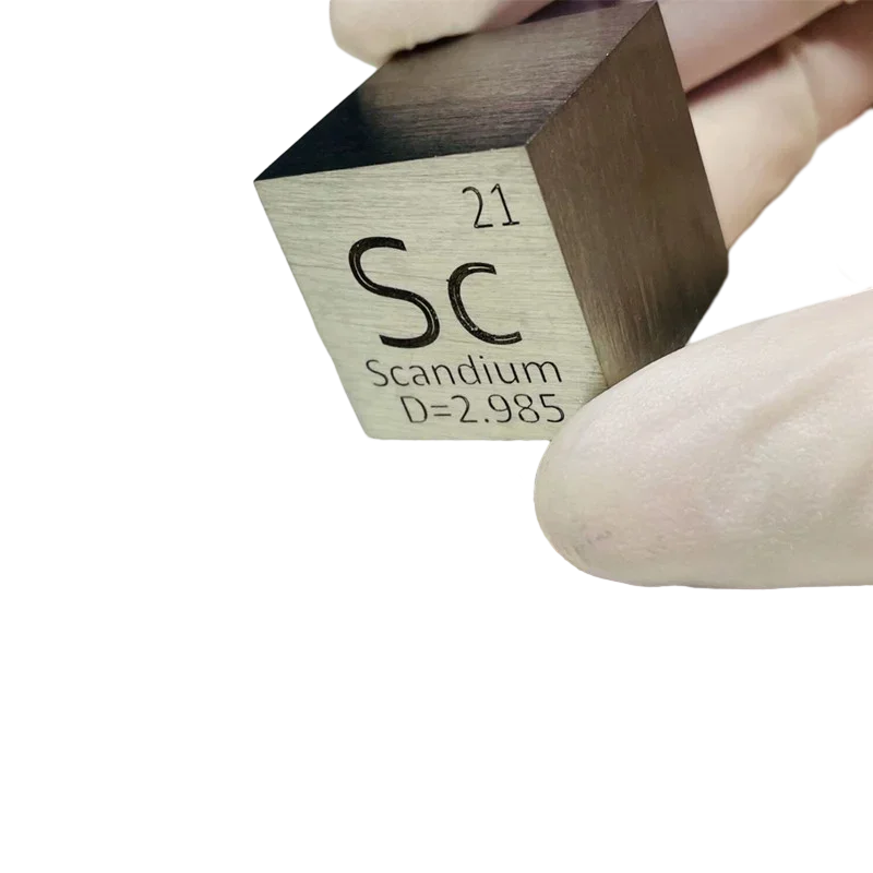 Scandium Metal in the Periodic Table- Cube Side Length is One Inch (25.4mm) and Weight is about 50g 99.9