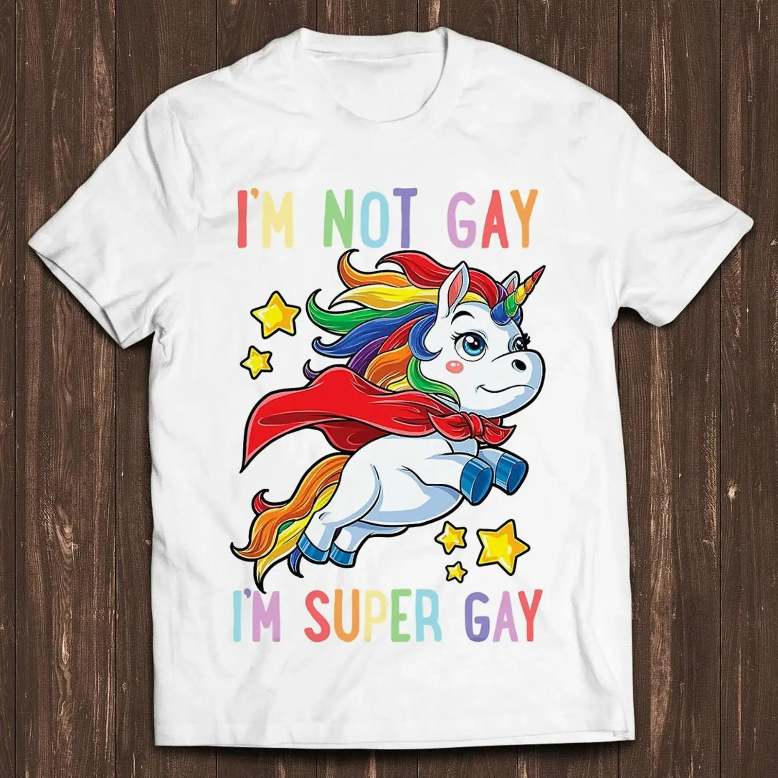 Unicorn Super Gay Pride LGBT LGBTQ Ally Rainbow Flag Meme Funny T Shirt Style Gamer Cult Movie Music C955 vintage Washed homme